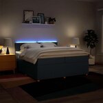 vidaXL Sommier à lattes de lit avec matelas Bleu 200x200 cm Tissu