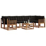 vidaXL Ensemble de canapés d'extérieur 8 pc Naturel et Noir