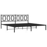 vidaXL Cadre de lit métal sans matelas avec tête de lit noir 193x203cm