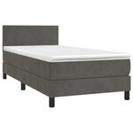 vidaXL Sommier à lattes de lit avec matelas LED Gris foncé 100x200 cm