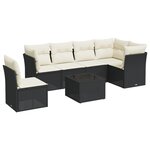 vidaXL Salon de jardin 6 Pièces avec coussins marron résine tressée