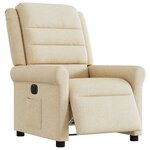 vidaXL Fauteuil inclinable électrique Crème Tissu