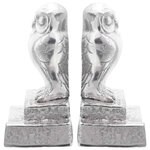 vidaXL Serre-livres 2 Pièces Argent 12 x 9 x 19 cm Aluminium