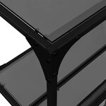 vidaXL Table console avec dessus en verre noir 194 5x30x81 cm acier