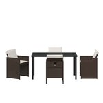 vidaXL Ensemble de salle à manger pour jardin 5 Pièces Marron polyrotin