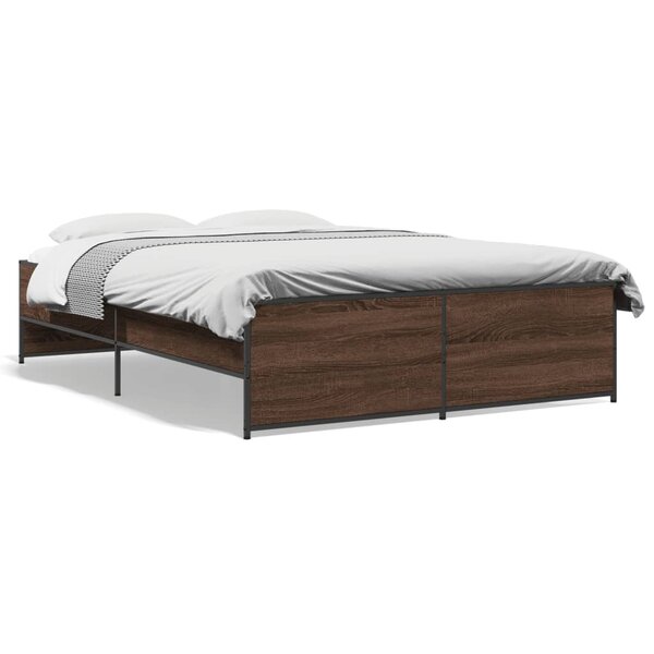 vidaXL Cadre de lit sans matelas chêne marron 135x190 cm