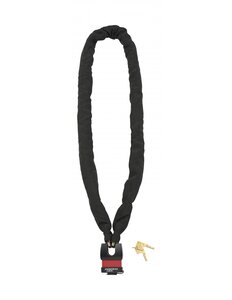 THIRARD - Chaîne acier gainé nylon Loops vélo moto barrières 1.5m noir cadenas 2 clés - THIRARD
