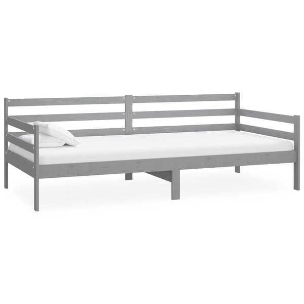 vidaXL Lit Gris Bois de pin massif 90x200 cm
