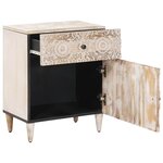 vidaXL Armoire de lit Blanc 50 x 33 x 60 cm Bois de mangue massif