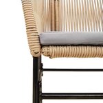 vidaXL Ensemble à manger jardin coussins 3Pièces marron poly rotin verre