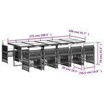 vidaXL Ensemble à manger de jardin 11Pièces avec coussins gris poly rotin