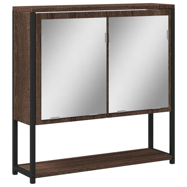 vidaXL Armoire à miroir de salle de bain chêne marron bois ingénierie