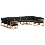 vidaXL Ensemble de canapés d'extérieur 9 Pièces Blanc et noir