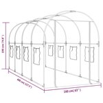 vidaXL Serre Transparent 160x400x190 cm PVC et acier enduit de poudre