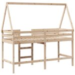 vidaXL Lit superposé et échelle et toit 90x200 cm bois de pin massif