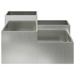 vidaXL Cache-pot de jardin Argent 80 x 80 x 48 cm Acier galvanisé