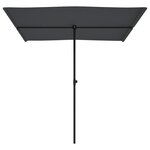 vidaXL Parasol de jardin avec mât en aluminium 2x1 5 m Anthracite