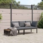 vidaXL Salon de jardin 2 Pièces avec coussins noir aluminium