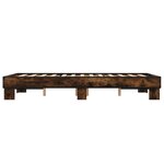 vidaXL Cadre de lit chêne marron 140x190 cm bois d'ingénierie et métal