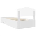 vidaXL Cadre de lit avec tiroir Blanc 90 x 200 cm Bois d'ingénierie