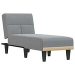 vidaXL Chaise longue gris clair tissu