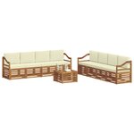 vidaXL Ensemble de canapés d'extérieur 9 pc Naturel et Crème