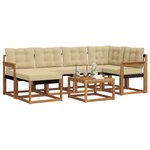 vidaXL Ensemble de canapés d'extérieur 7 pc Naturel et Beige