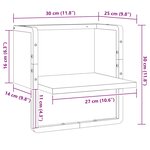 vidaXL Étagère murale avec barre noir 30x25x30 cm