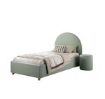 Lit MOON vert 90x200 - Coffre + pouf assorti