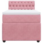 vidaXL Sommier à lattes de lit avec matelas Rose 90x190 cm Velours