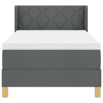 vidaXL Lit à Ressorts avec matelas Gris foncé 90 x 200 cm tissu