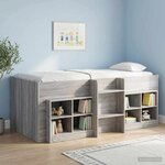 vidaXL Cadre de Lit Élevé pour Enfants 2 Pièces Sonoma gris 90 x 200 cm