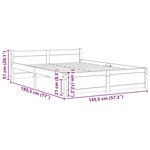 vidaXL Cadre de lit Noir Bois massif 140x190 cm