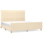 vidaXL Cadre de lit avec tête de lit Crème 180 x 200 cm Tissu