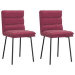 vidaXL Chaises à manger lot de 2 Rouge bordeaux Velours