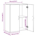 vidaXL Armoire de bureau - Chêne noir  60 x 32 x 77 5 cm  en bois d'ingénierie