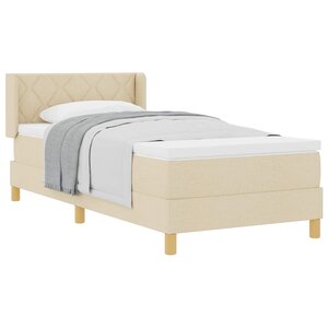 vidaXL Lit à ressorts avec matelas Crème 190 x 90 cm Polyester