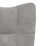 vidaXL Chaise de relaxation avec repose-pied Gris clair Velours