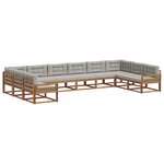 vidaXL Ensemble de canapés d'extérieur 10 Pièces Gris Naturel et Clair