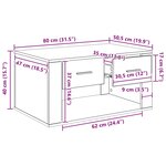 vidaXL Table basse Chêne noir 80 x 50 x 40 cm Bois d'ingénierie