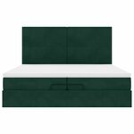 vidaXL Cadre de lit ottoman avec matelas vert foncé 200x200 cm velours