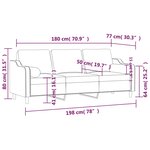 vidaXL Canapé 3 places avec oreillers jaune clair 180 cm tissu