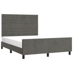vidaXL Cadre de lit sans matelas gris foncé 140x190 cm velours