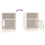 vidaXL Table de chevet Blanc 40x34x55 cm Bois de pin solide
