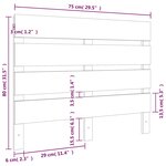 vidaXL Tête de lit Marron miel 75x3x80 cm Bois massif de pin