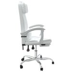 vidaXL Fauteuil inclinable de bureau Blanc Similicuir