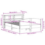 vidaXL Cadre de lit sans matelas cire marron 160x200cm bois pin massif