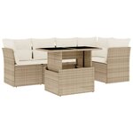 vidaXL Salon de jardin avec coussins 6 Pièces beige résine tressée