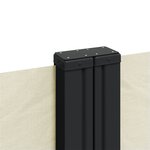 vidaXL Auvent latéral rétractable Crème 220x1200 cm
