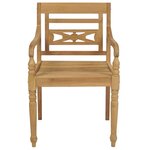 vidaXL Chaises Batavia lot de 2 et coussins taupe Bois de teck massif